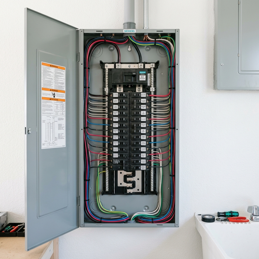200-amp electrical panel upgrade in Coral Gables, FL installed by ESU
